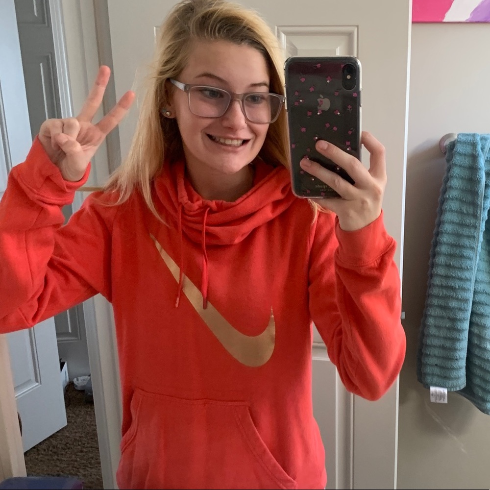Red Nike Cowl Neck Sweatshirt